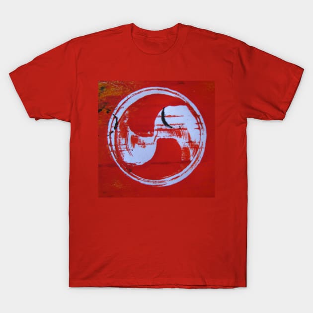 Seeing Red Abstract T-Shirt by Heatherian